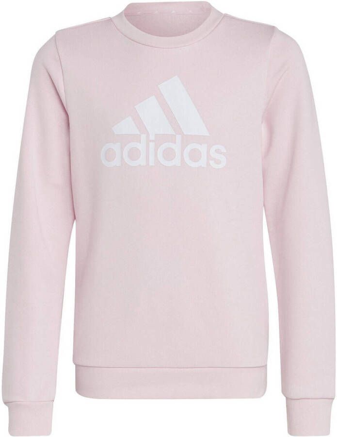 Adidas Sportswear sweater lichtroze Meisjes Katoen Ronde hals Logo 152