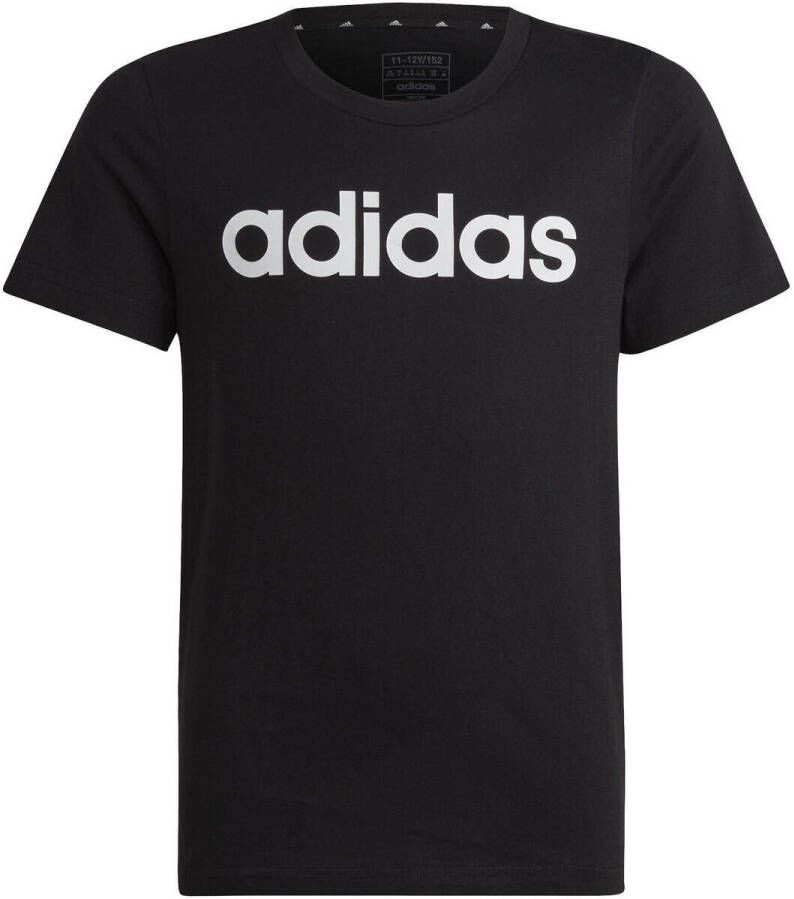 Adidas Sportswear T-shirt zwart wit Meisjes Katoen Ronde hals Logo 152