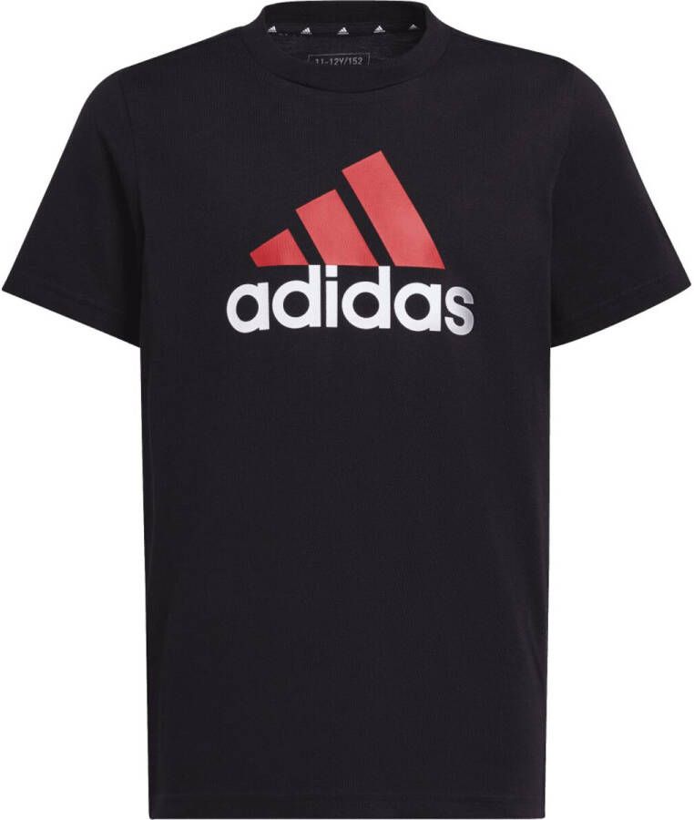 Adidas Sportswear T-shirt met logo zwart rood wit Katoen Ronde hals 164 - Foto 4