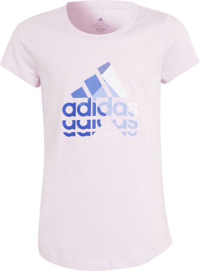 Adidas Sportswear T-shirt roze paars Meisjes Katoen Ronde hals Logo 152