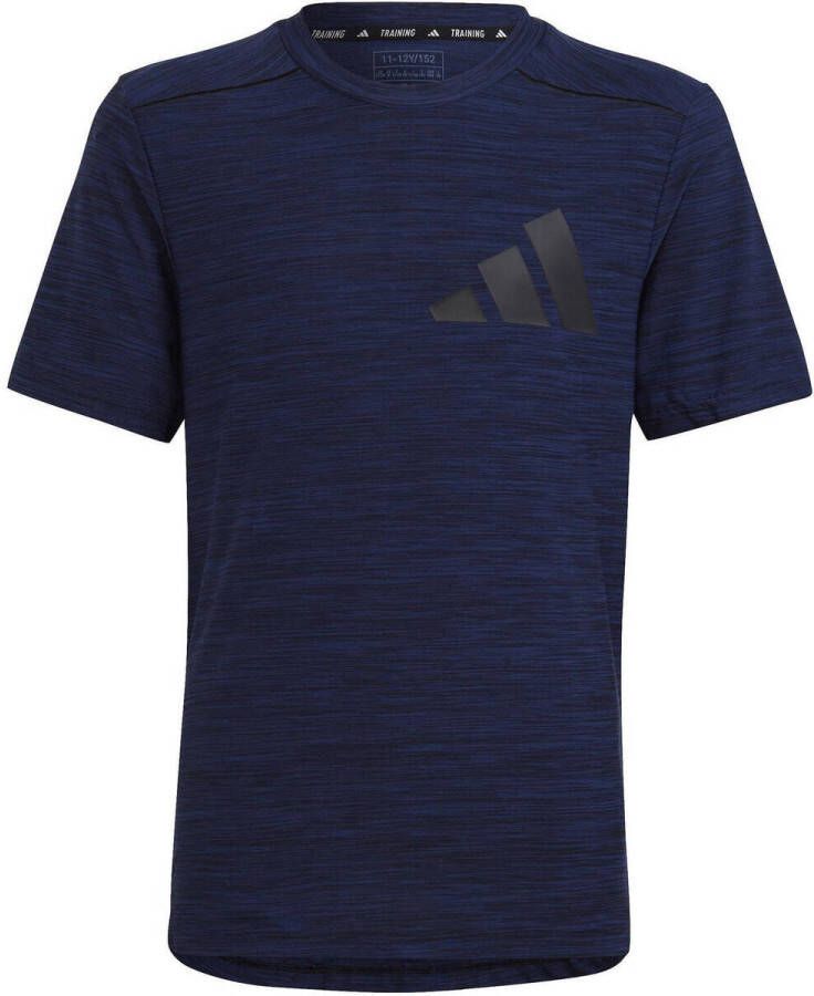 Adidas Sportswear sport T-shirt donkerblauiw zwart Blauw Jongens Polyester Ronde hals 140