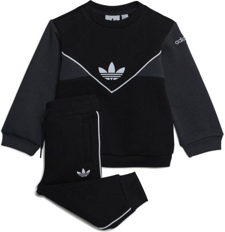 Adidas Originals joggingpak zwart lichtgrijs Katoen Ronde hals 62