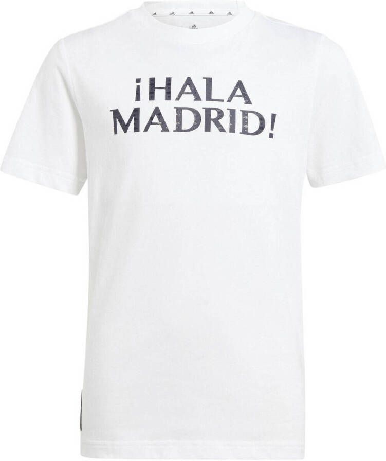 Adidas Perfor ce Junior Real Madrid sport T-shirt wit Katoen Ronde hals 128