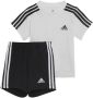 Adidas Sportswear joggingpak wit zwart Shirt + broek Katoen Reverskraag 104 - Thumbnail 1
