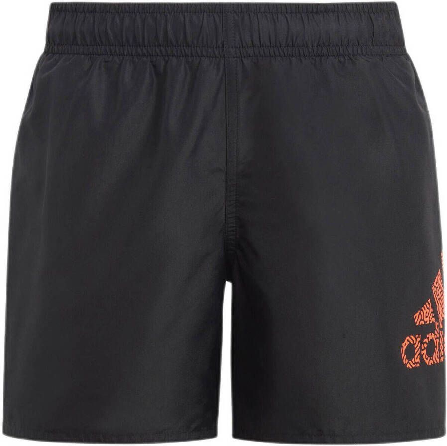 Adidas Performance zwemshort zwart rood Jongens Gerecycled polyester (duurzaam) 176
