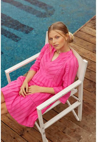 AI&KO jurk roze Meisjes Katoen Ronde hals Effen 140