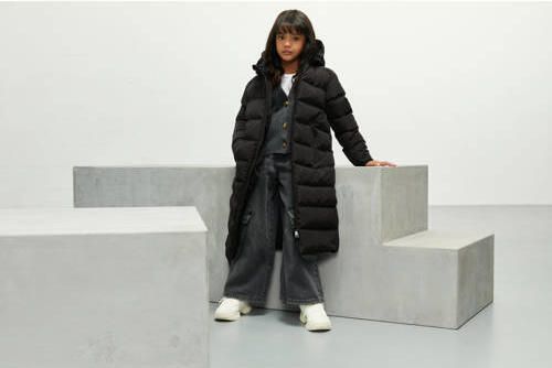 Airforce gewatteerde winterjas Grace lichtgrijs Meisjes Polyester Capuchon 140