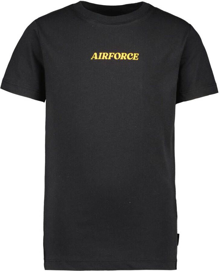 Airforce T-shirt The sky was never the limit met backprint zwart Jongens Katoen Ronde hals 140