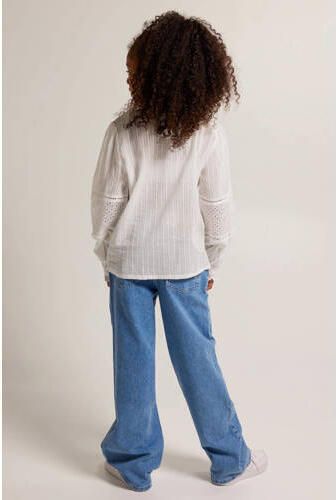America Today blouse wit Meisjes Katoen Ronde hals Effen 122 128