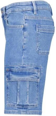 America Today cargo short medium blue denim Korte broek Blauw Effen 158 164 - Foto 3