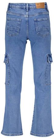 America Today cargobroek medium blue denim Blauw Meisjes Stretchdenim Effen 122 128 - Foto 1
