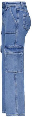 America Today cargobroek medium blue denim Blauw Meisjes Stretchdenim Effen 122 128 - Foto 2