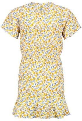 America Today gebloemde jurk oranje blauw wit Multi Meisjes Polyester V-hals 122 128 - Foto 3