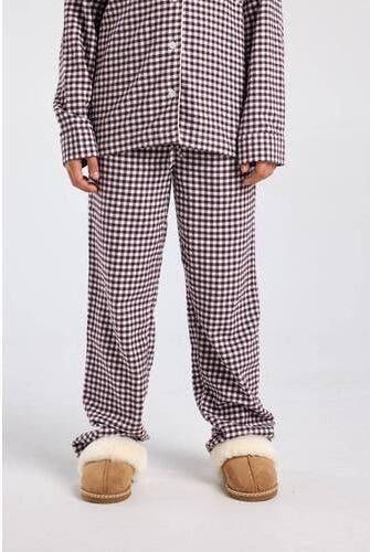 America Today geruite pyjamabroek donkerrood wit Meisjes Katoen Ruit