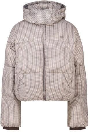 America Today geruite winterjas beige Meisjes Polyamide Ronde hals Ruit