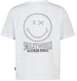 America Today gestreept T-shirt met backprint blauw Jongens Katoen Ronde hals - Foto 3
