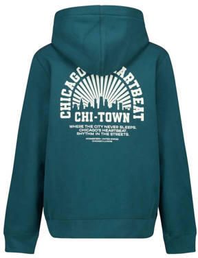 America Today hoodie groen Trui Jongens Katoen Capuchon Backprint 122 128