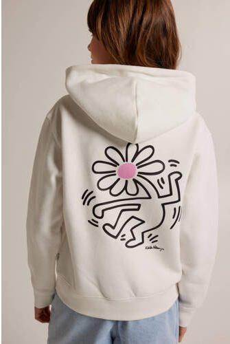 America Today hoodie met backprint wit Sweater Meisjes Katoen Capuchon 122 128 - Foto 2