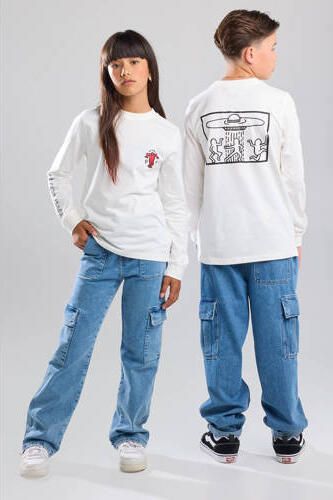 America Today longsleeve met backprint ecru Jongens Katoen Ronde hals Backprint 134 140 - Foto 2