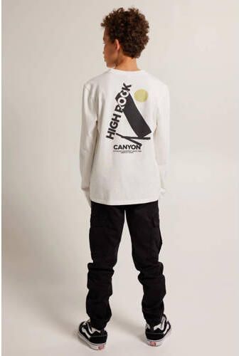 America Today longsleeve met backprint wit Jongens Katoen Ronde hals Backprint 122 128 - Foto 2
