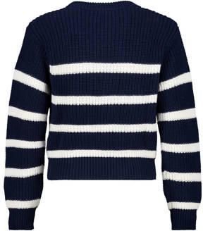 America Today pullover blauw Trui Meisjes Katoen Ronde hals Streep 122 128