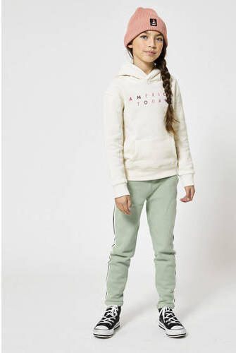 America Today regular fit joggingbroek Celina JR met zijstreep mintgroen Meisjes Katoen 122 128 - Foto 3