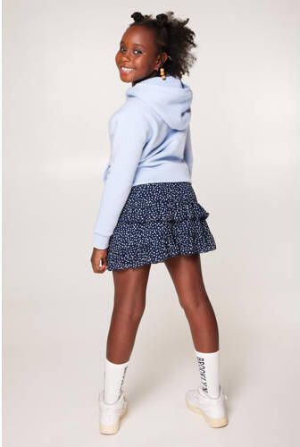 America Today rok Robby met all over print donkerblauw wit Meisjes Polyester 122 128 - Foto 3