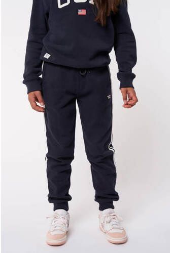 America Today slim fit joggingbroek Car Jr donkerblauw Meisjes Katoen Effen 122 128 - Foto 3