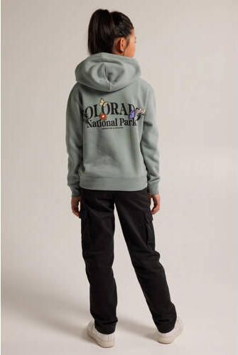 America Today straight fit cargobroek Paloma JR zwart Meisjes Katoen Effen 122 128