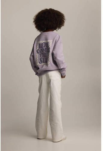 America Today sweater Saar JR met backprint offwhite Paars Backprint 146 152 - Foto 2