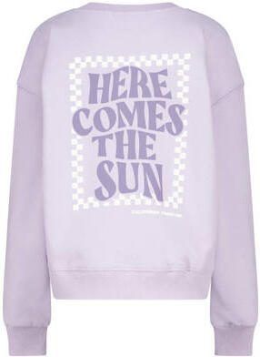America Today sweater Saar JR met backprint offwhite Paars Backprint 146 152 - Foto 3