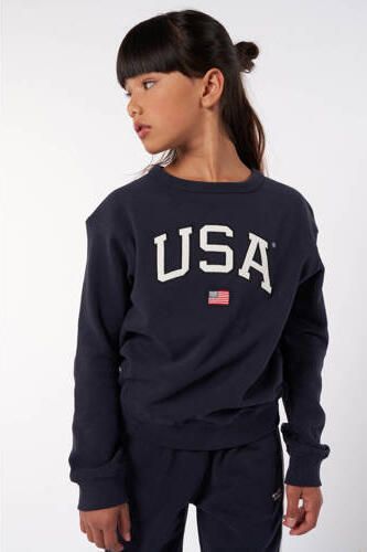 America Today sweater Soel Jr met logo donkerblauw Logo 122 128 - Foto 4