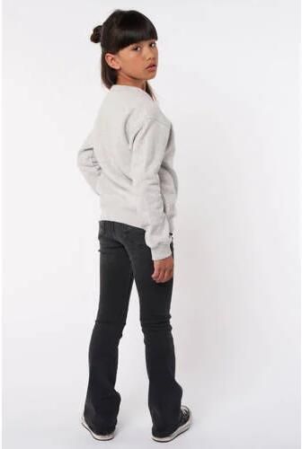 America Today sweater Soel met tekst mid grey melange Grijs Tekst 122 128 - Foto 4