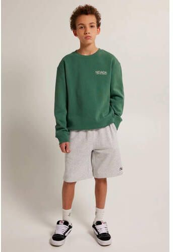 America Today sweatshort grijs Jongens Katoen Backprint 122 128