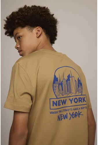 America Today T-shirt Errol JR met backprint camel Bruin Jongens Katoen Ronde hals 146 152