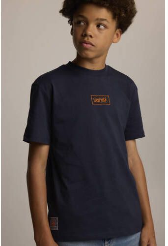 America Today T-shirt Errol JR met backprint donkerblauw Jongens Katoen Ronde hals 146 152