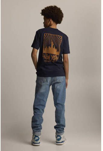 America Today T-shirt Errol JR met backprint donkerblauw Jongens Katoen Ronde hals 146 152 - Foto 2
