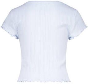 America Today T-shirt met all over print en textuur babyblauw Meisjes Ronde hals 158 164