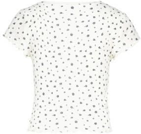 America Today T-shirt met all over print en textuur ecru zwart Meisjes Ronde hals 122 128 - Foto 2