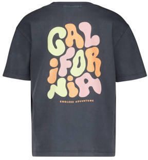 America Today T-shirt met backprint babyblauw Meisjes Katoen Ronde hals 122 128