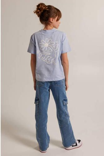 America Today T-shirt met backprint Blauw Meisjes Katoen Ronde hals Backprint 134 140 - Foto 2