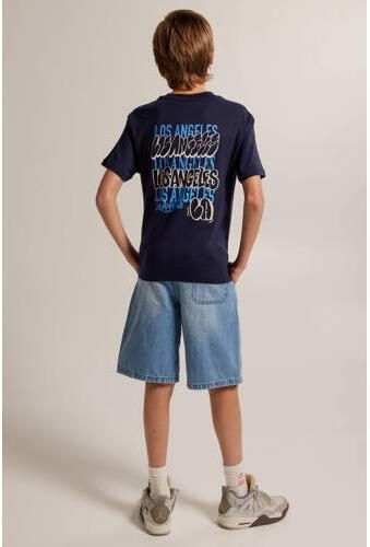 America Today T-shirt met backprint donkerblauw Jongens Katoen Ronde hals 122 128 - Foto 2