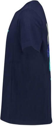 America Today T-shirt met backprint donkerblauw Jongens Katoen Ronde hals 134 140