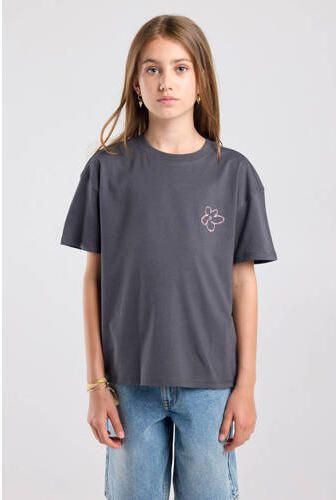 America Today T-shirt met backprint Grijs Meisjes Katoen Ronde hals Backprint