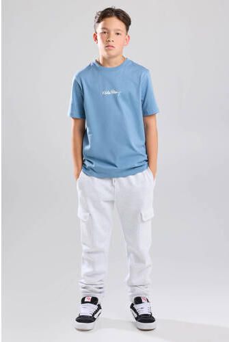 America Today T-shirt met backprint lichtblauw wit Jongens Katoen Ronde hals 122 128