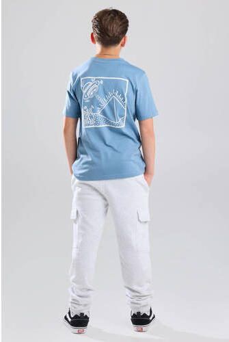 America Today T-shirt met backprint lichtblauw wit Jongens Katoen Ronde hals 122 128 - Foto 2