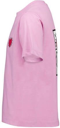 America Today T-shirt met backprint roze Meisjes Katoen Ronde hals Backprint 170 176