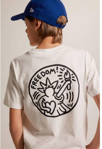 America Today T-shirt met backprint wit Jongens Katoen Ronde hals Backprint 158 164