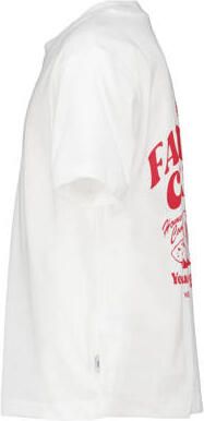 America Today T-shirt met backprint wit rood Meisjes Katoen Ronde hals 146 152