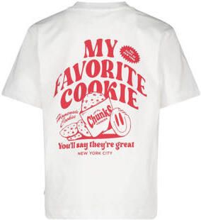 America Today T-shirt met backprint wit rood Meisjes Katoen Ronde hals 146 152 - Foto 2